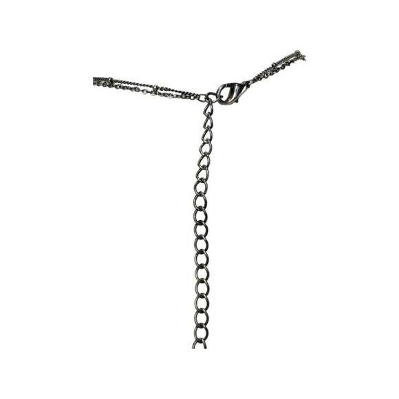 Vintage Yellow Flower Mother Of Pearl Oval Pendant 2 Tier Chain Necklace 21” - Picture 10 of 11